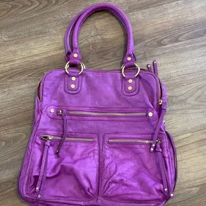 Bright orchid purple genuine leather Sabrina by New York purse nwot